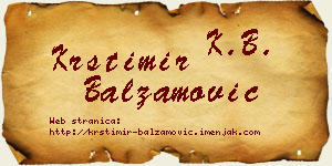 Krstimir Balzamović vizit kartica